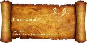Kass Jenő névjegykártya